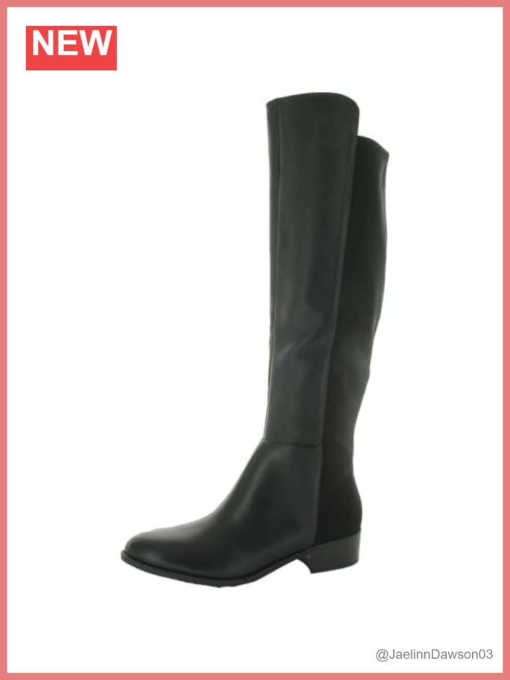 Nine West Nayli Over-the-Knee Boots Block Heel Zip Faux Leather